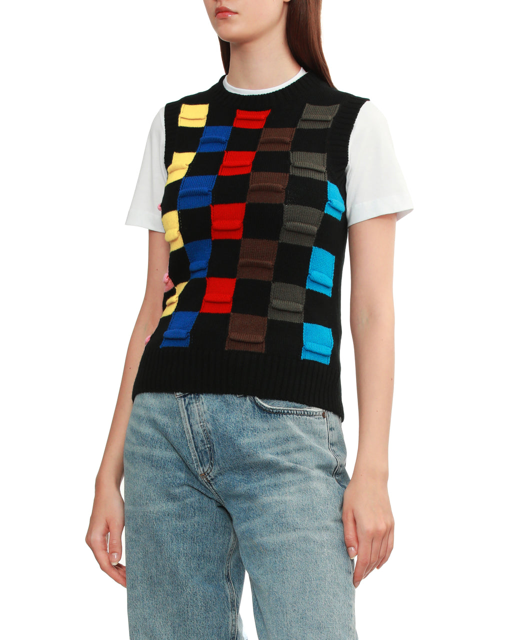 MSGM Checkered knit vest