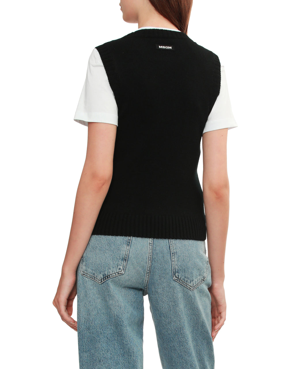 MSGM Checkered knit vest