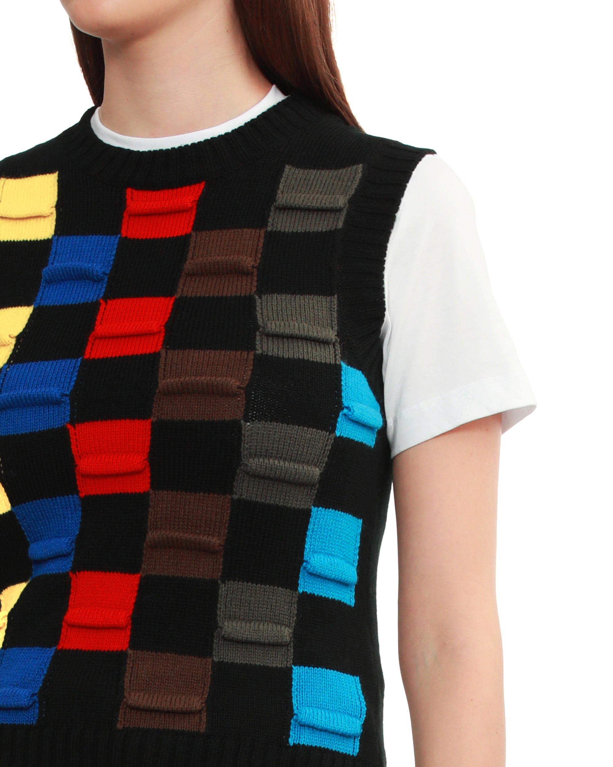 MSGM Checkered knit vest