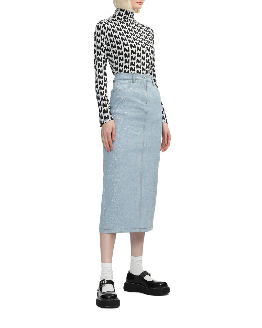 MSGM The M wave stretch fabric top