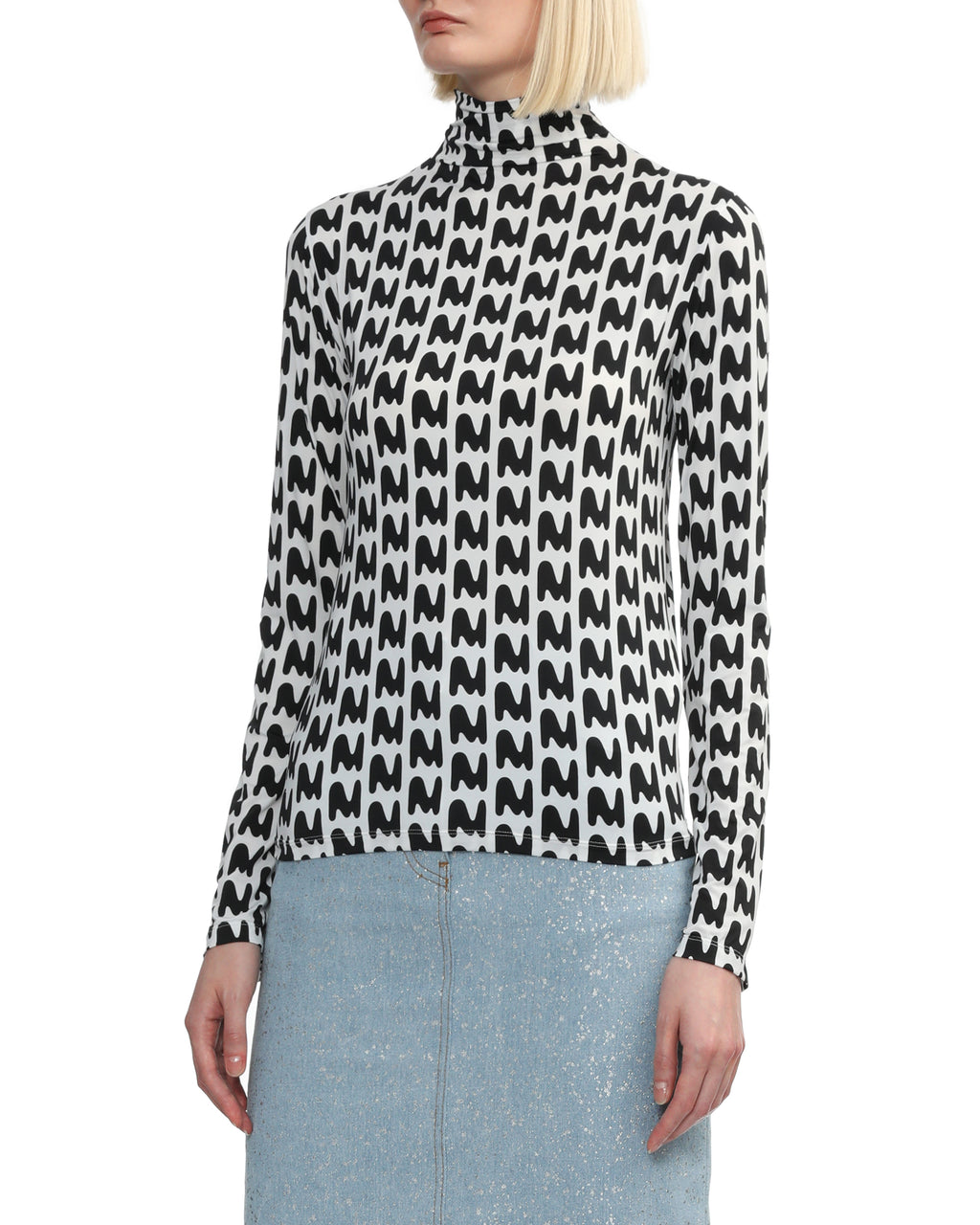 MSGM The M wave stretch fabric top