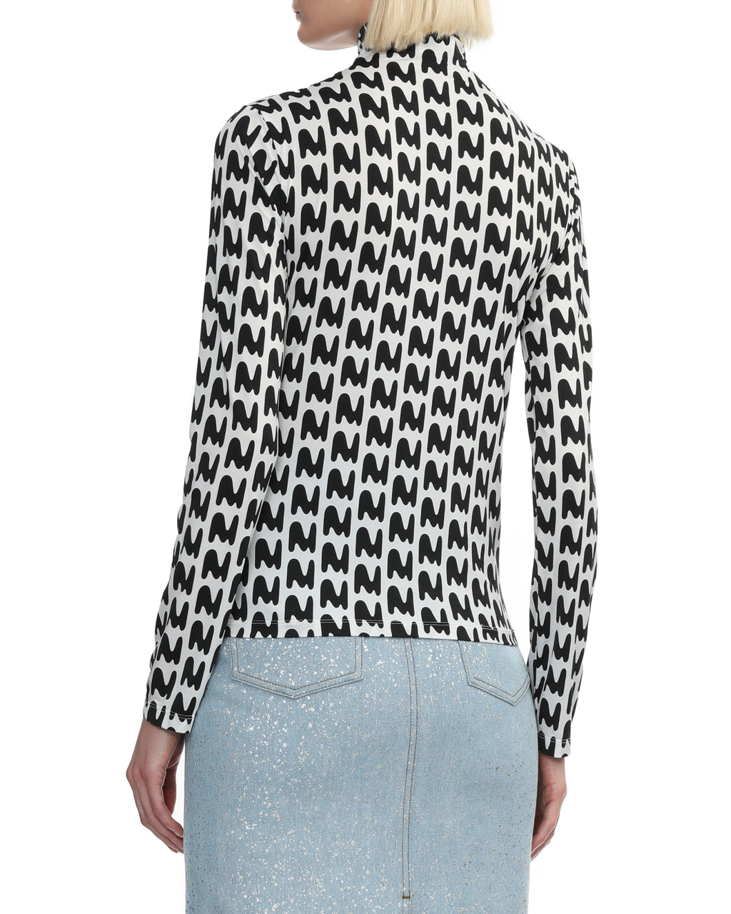 MSGM The M wave stretch fabric top