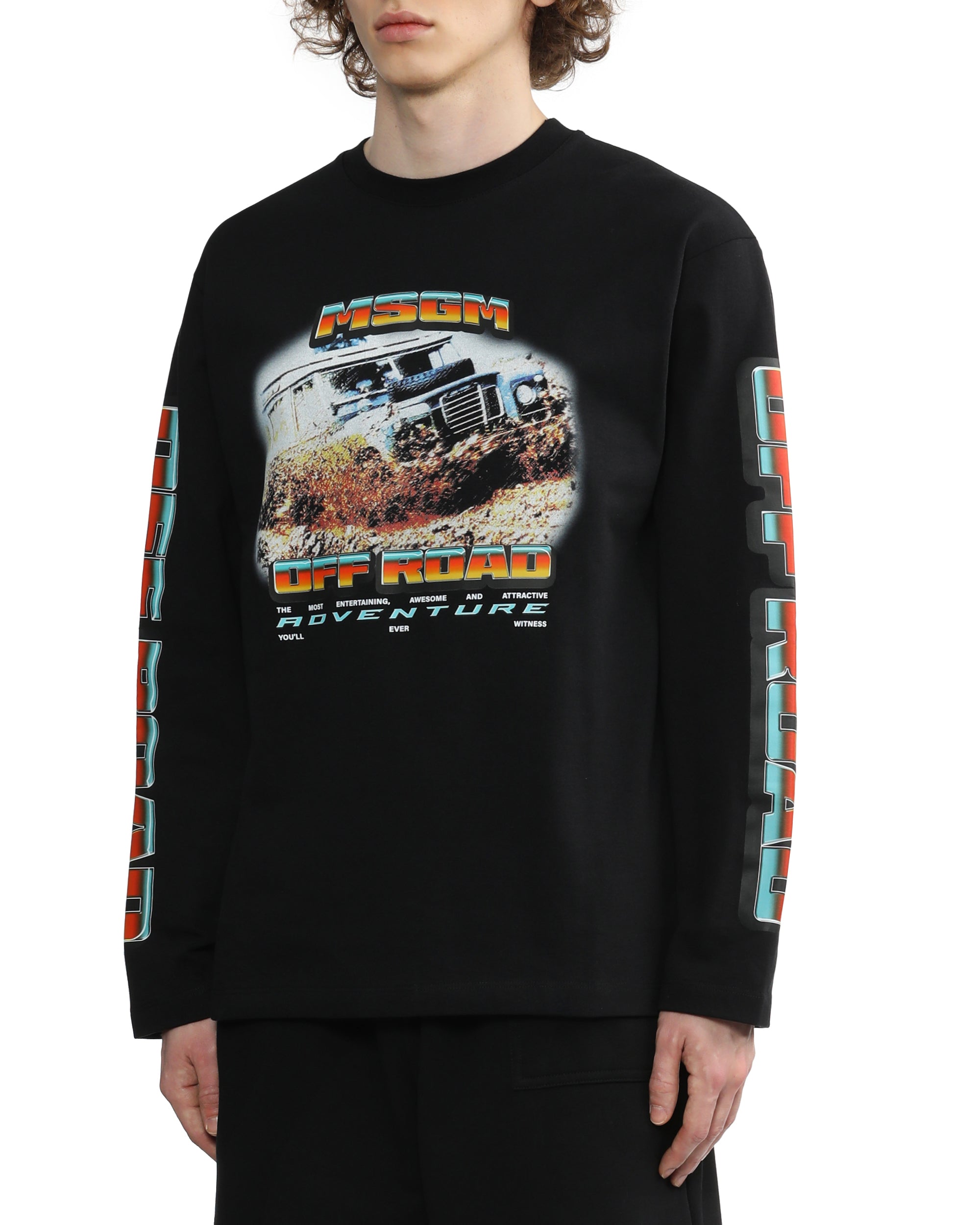MSGM Off road printed long-sleeve tee