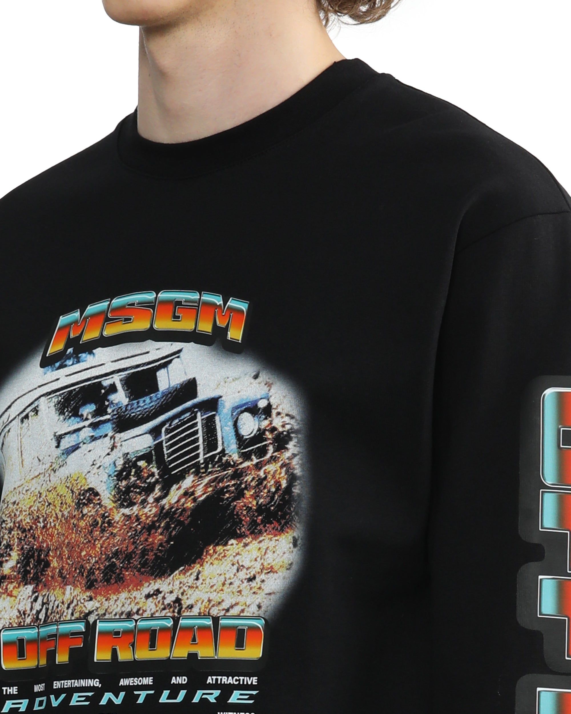 MSGM Off road printed long-sleeve tee