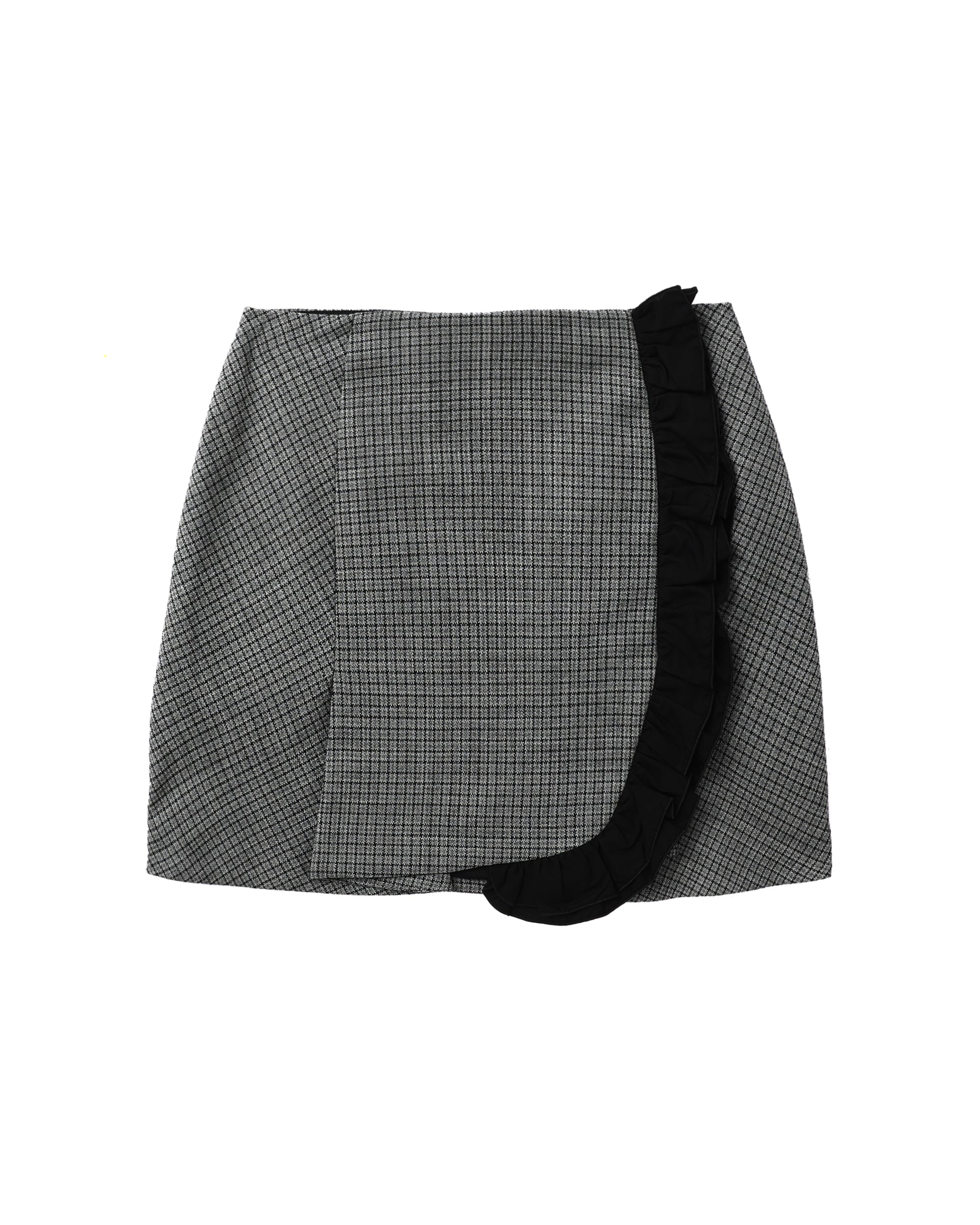 MSGM Ruffle detail checked mini skirt