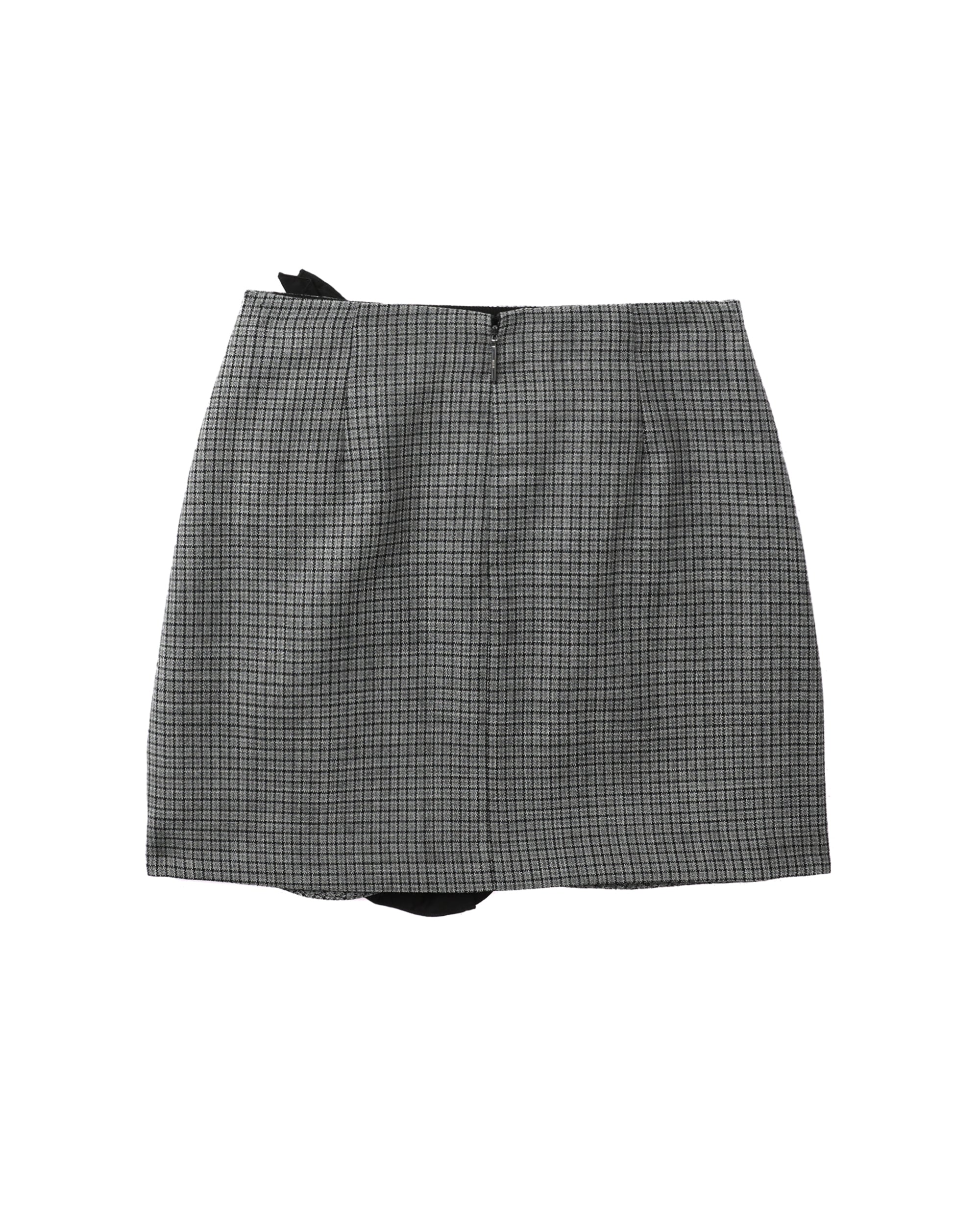MSGM Ruffle detail checked mini skirt