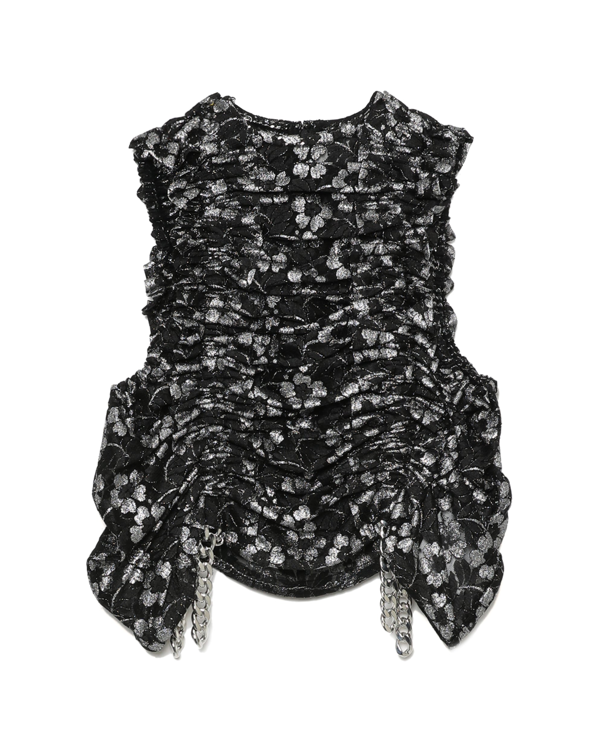 NOIR KEI NINOMIYA Floral ruched tank top