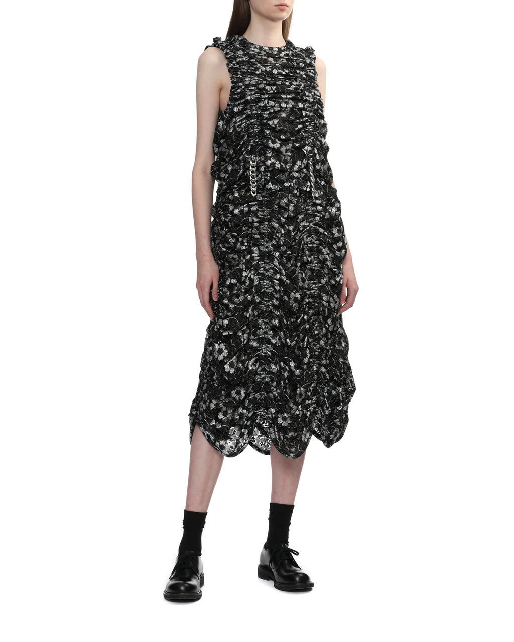 NOIR KEI NINOMIYA Floral ruched tank top