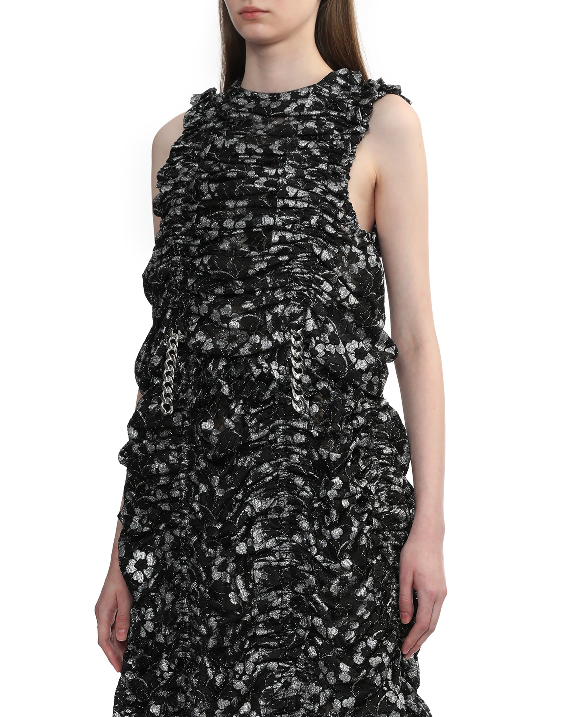 NOIR KEI NINOMIYA Floral ruched tank top