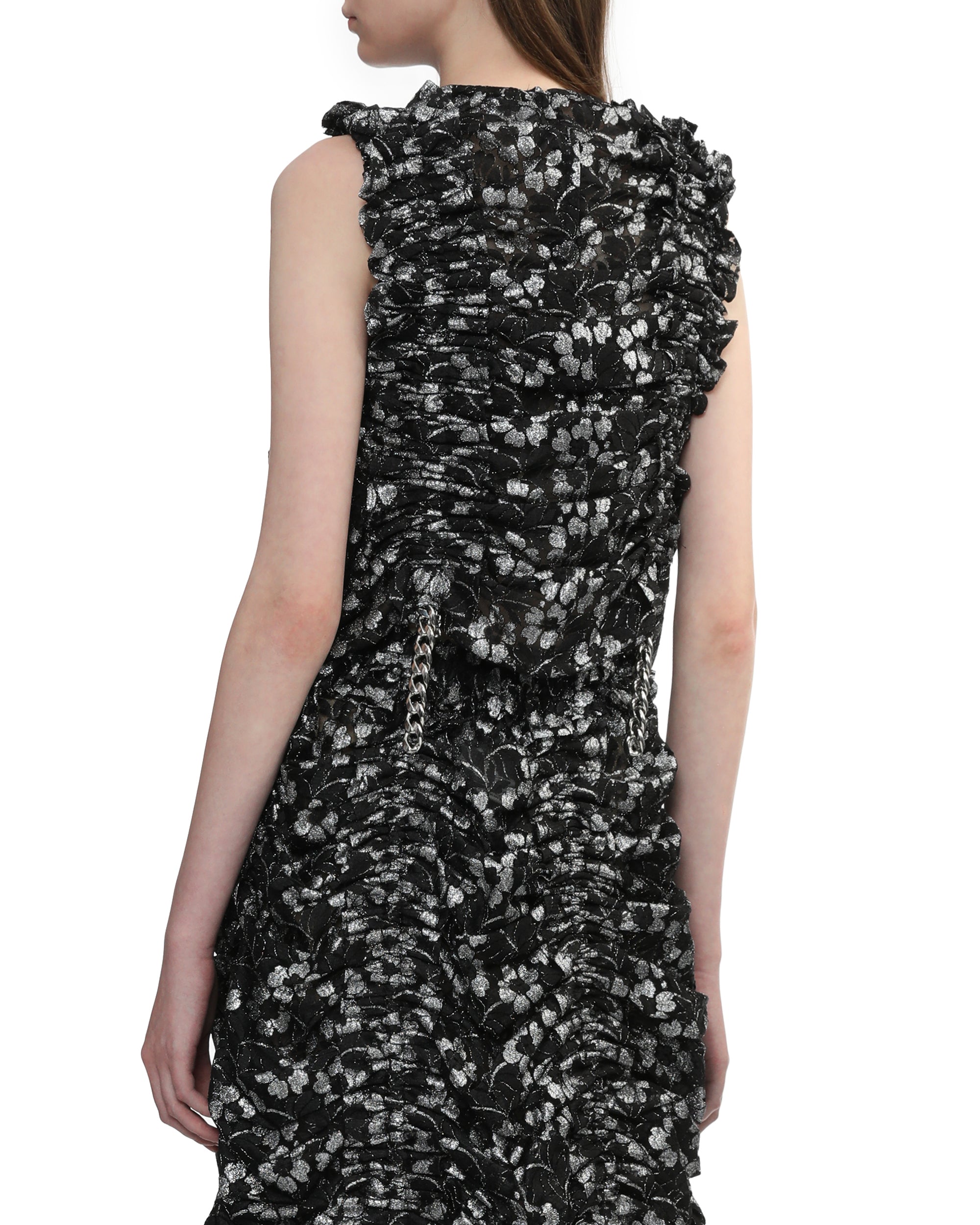 NOIR KEI NINOMIYA Floral ruched tank top