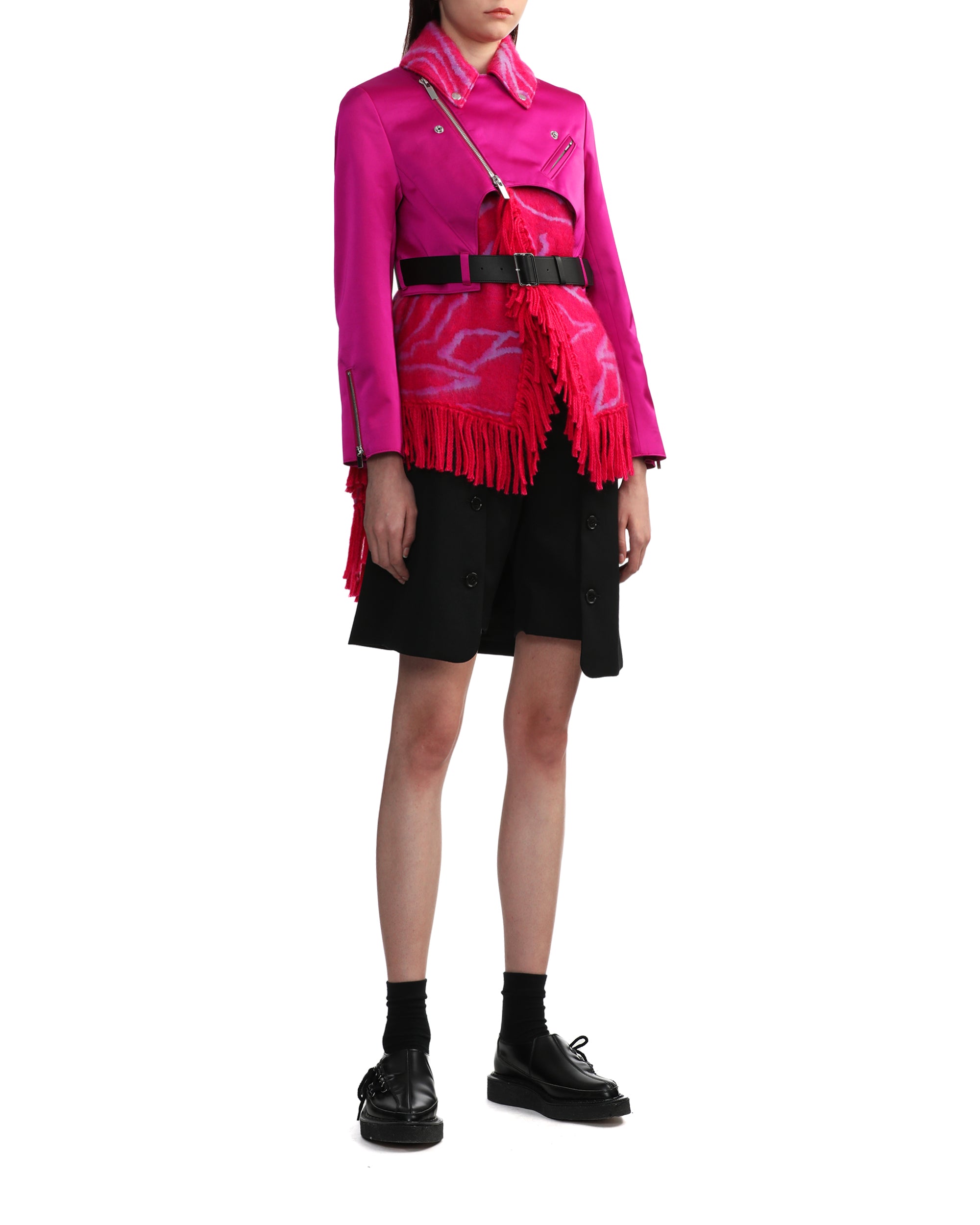 NOIR KEI NINOMIYA Scarf biker jacket