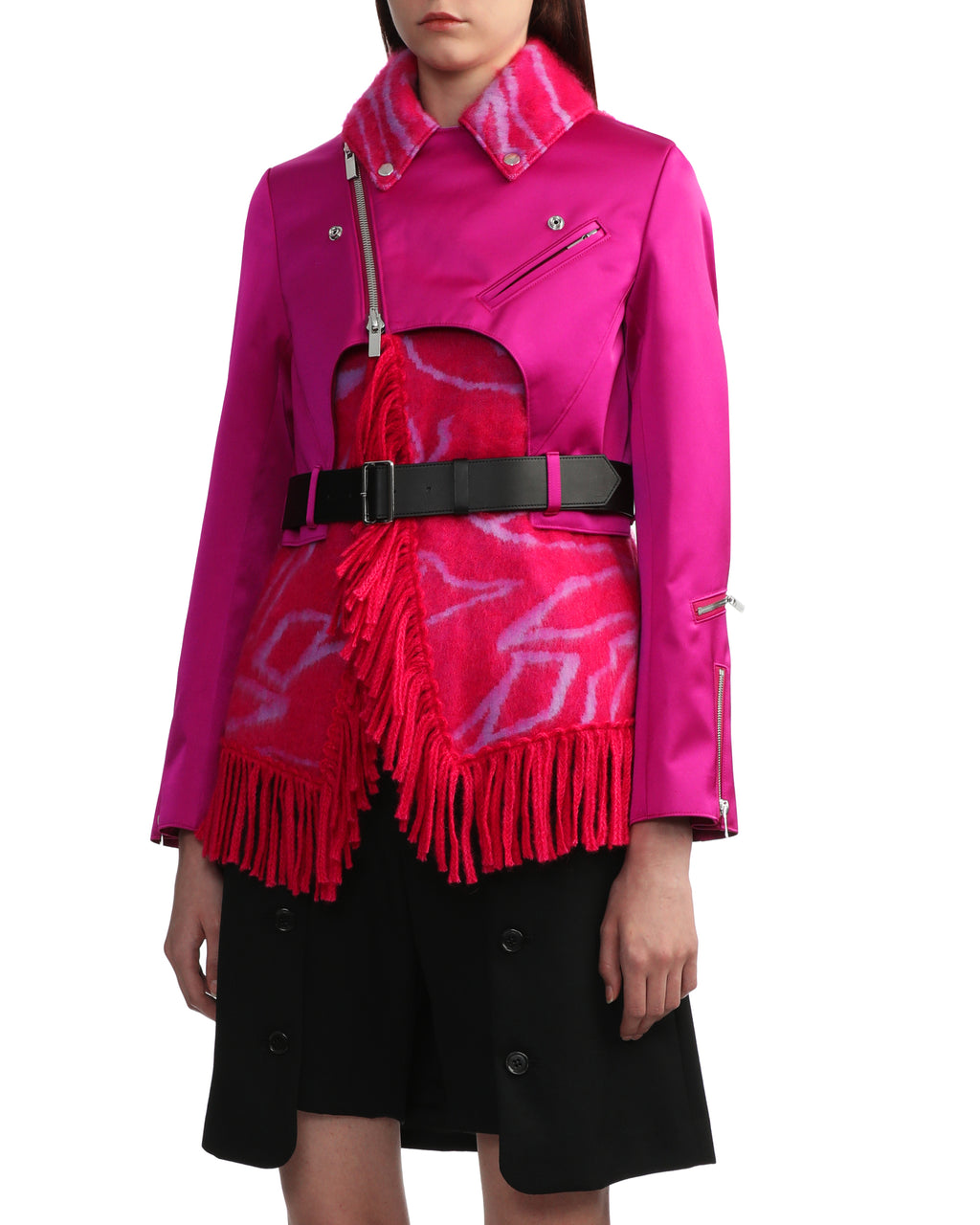 NOIR KEI NINOMIYA Scarf biker jacket