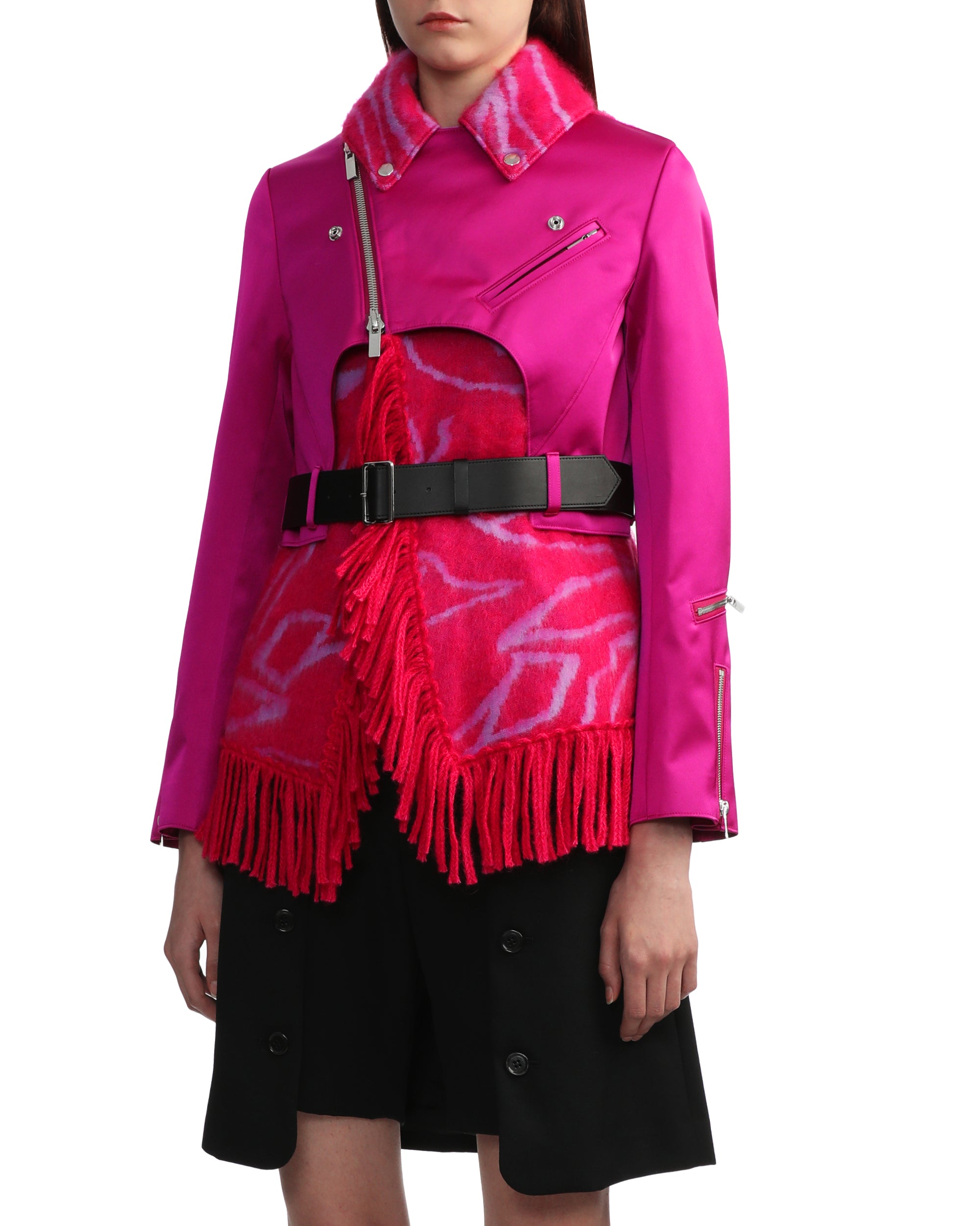 NOIR KEI NINOMIYA Scarf biker jacket