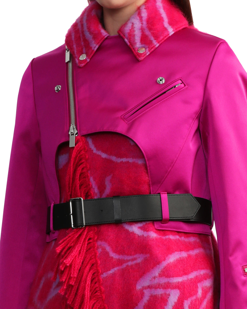 NOIR KEI NINOMIYA Scarf biker jacket