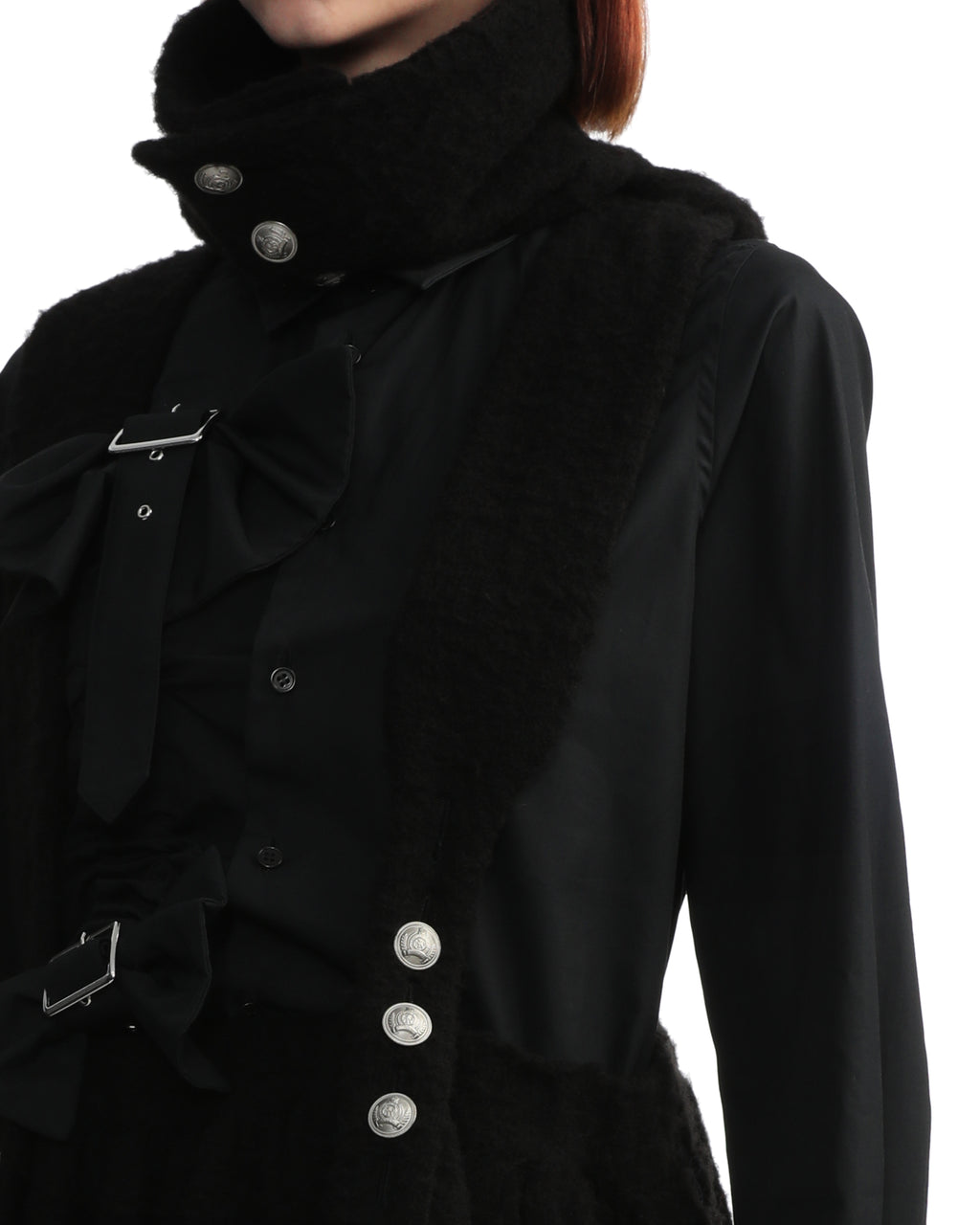 NOIR KEI NINOMIYA Buttoned high neck dress