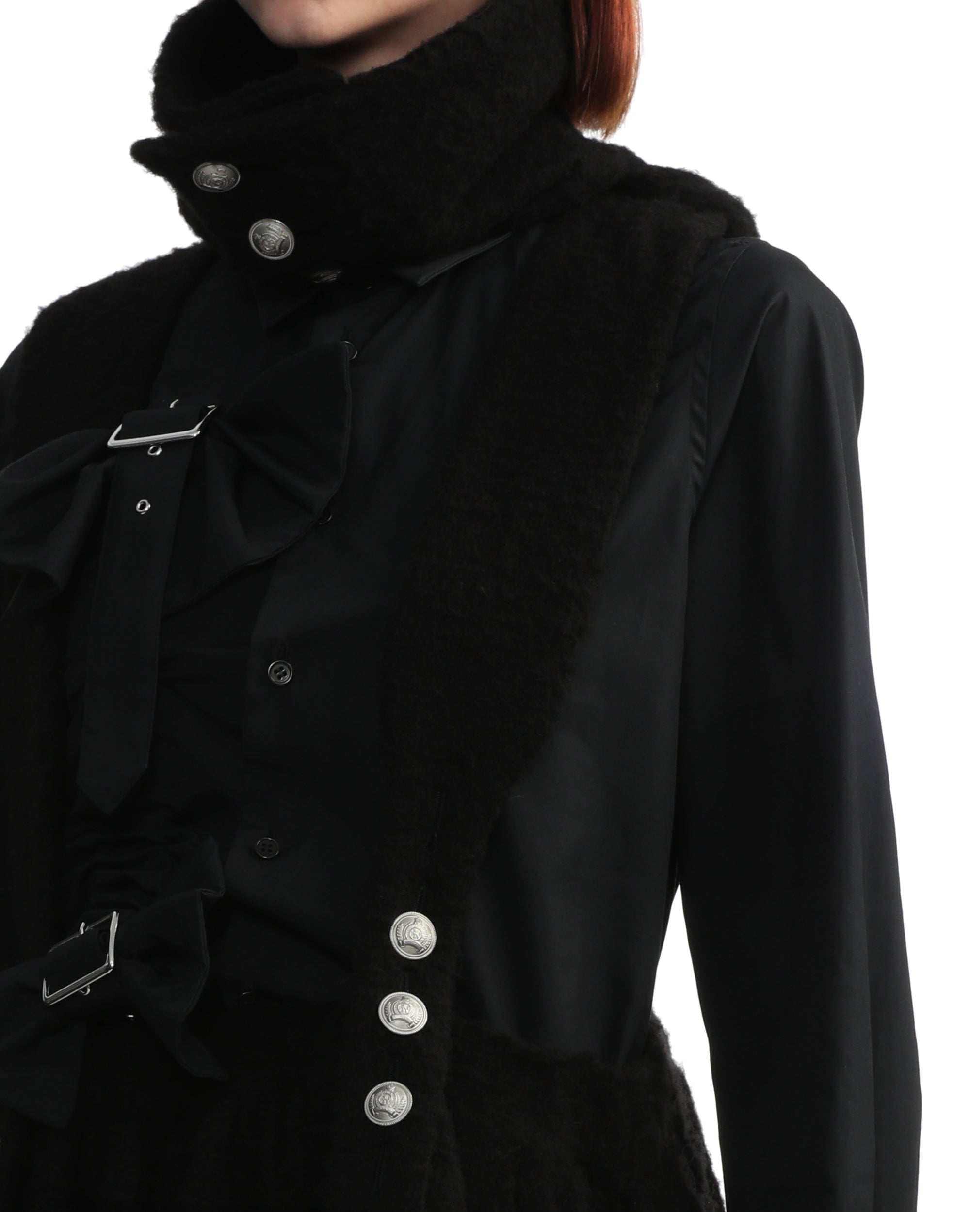 NOIR KEI NINOMIYA Buttoned high neck dress