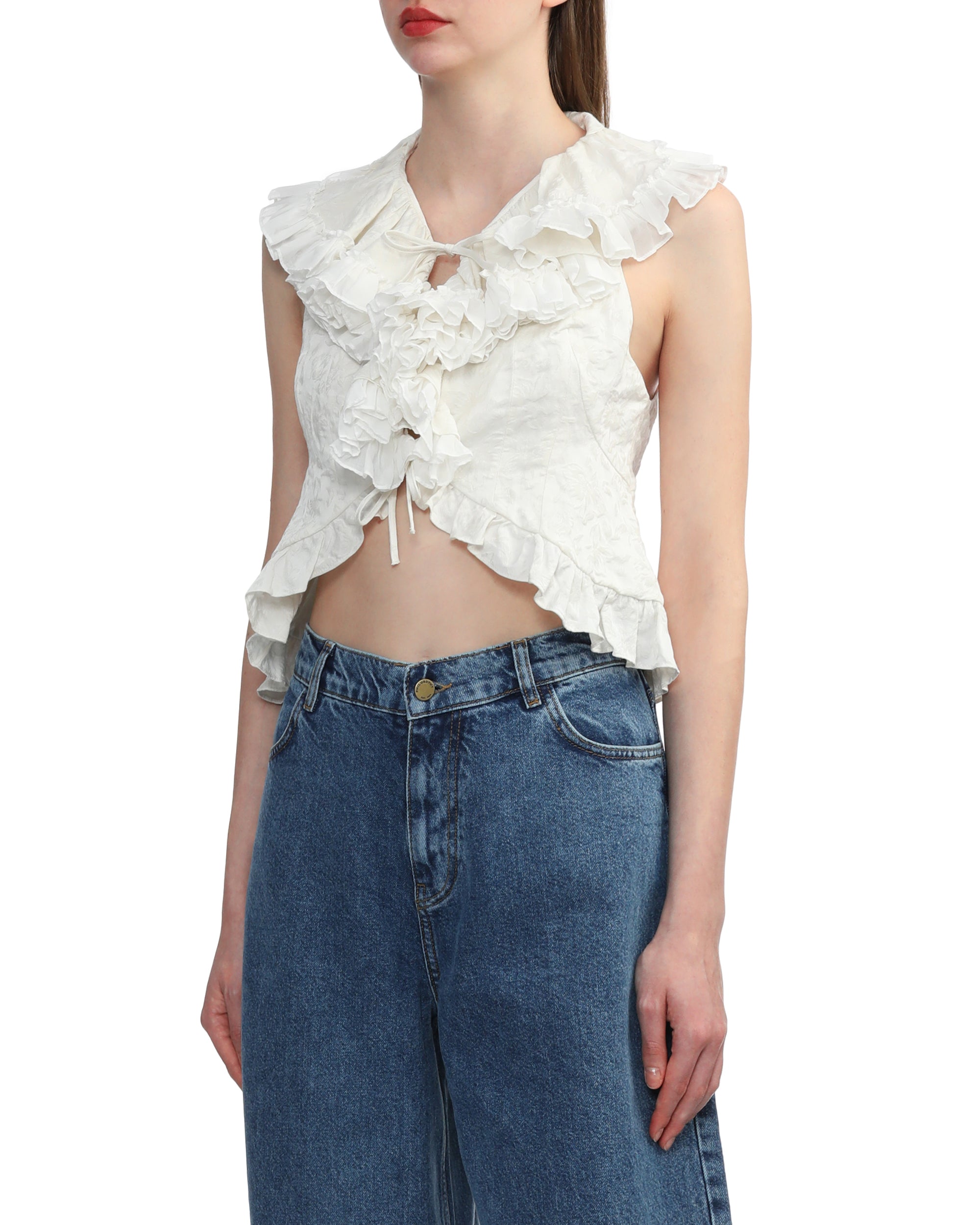 PHILOSOPHY DI LORENZO SERAFINI Jacquard cropped gilet