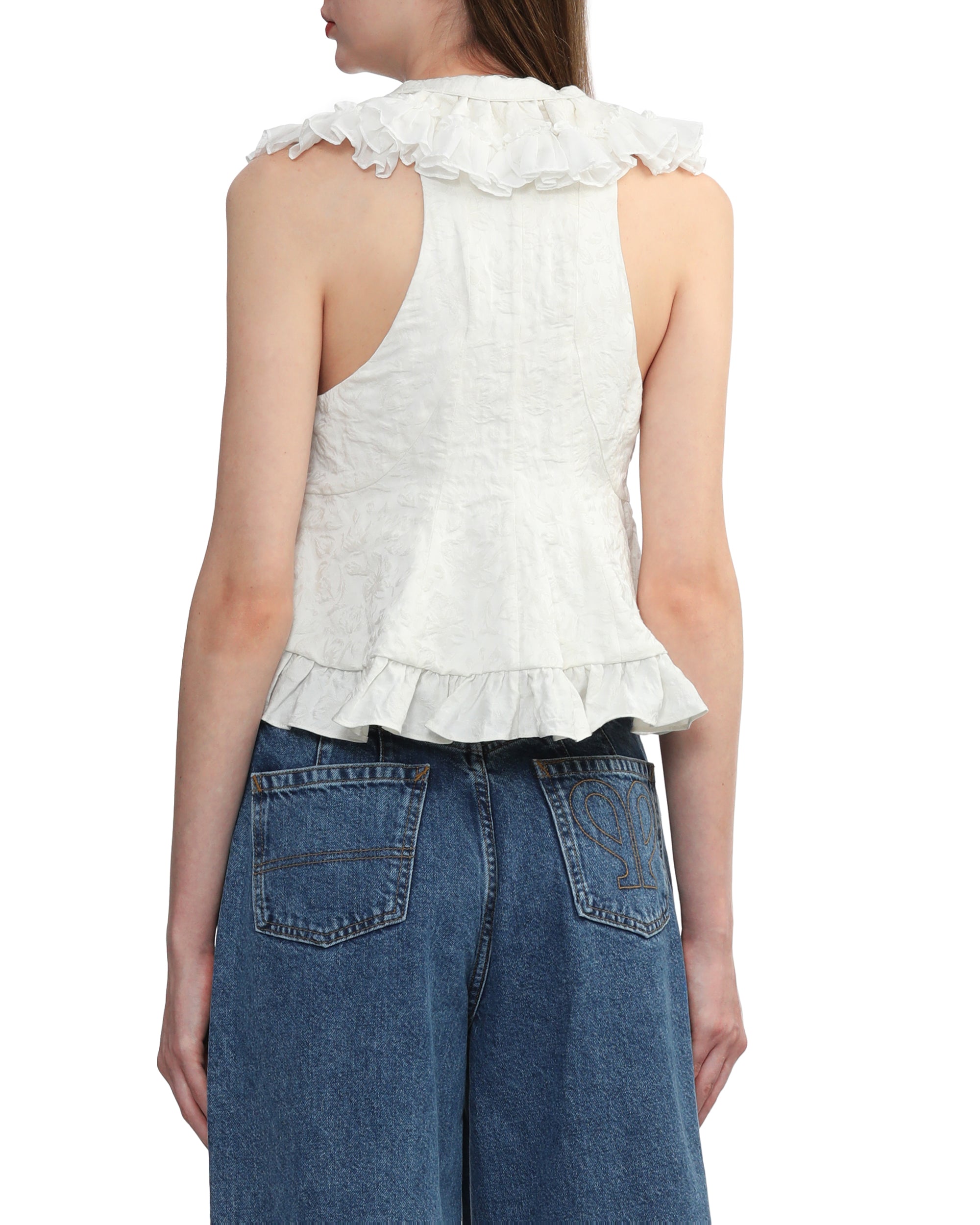 PHILOSOPHY DI LORENZO SERAFINI Jacquard cropped gilet