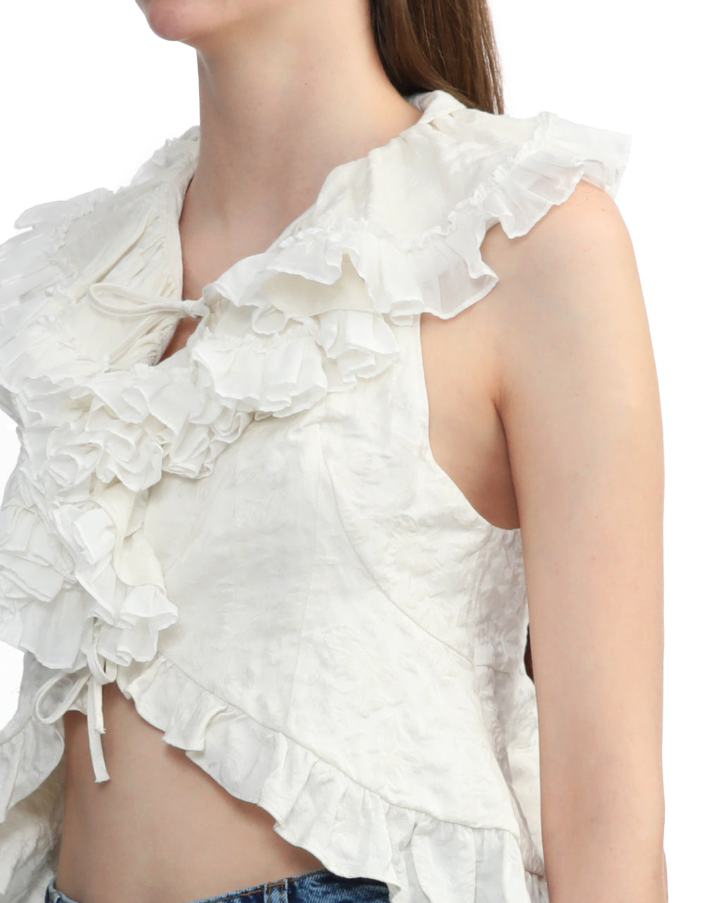 PHILOSOPHY DI LORENZO SERAFINI Jacquard cropped gilet