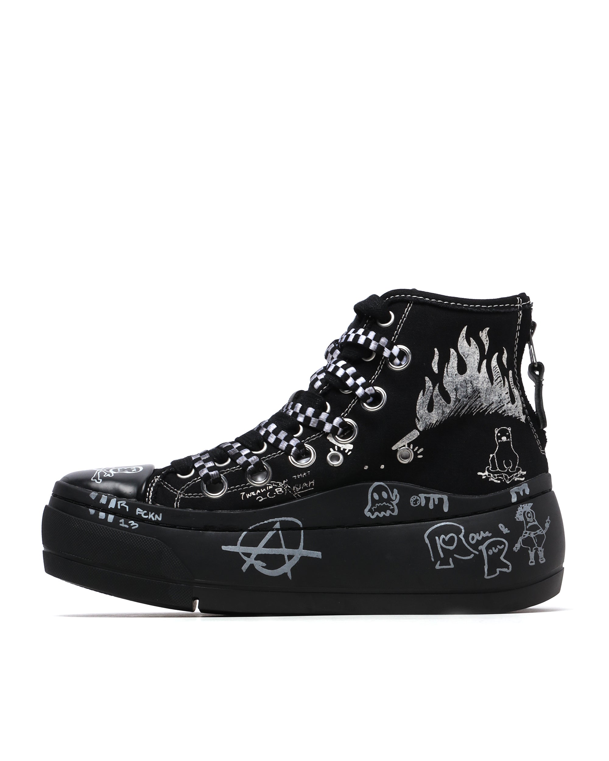 R13 Double grommet Kurt high top sneakers