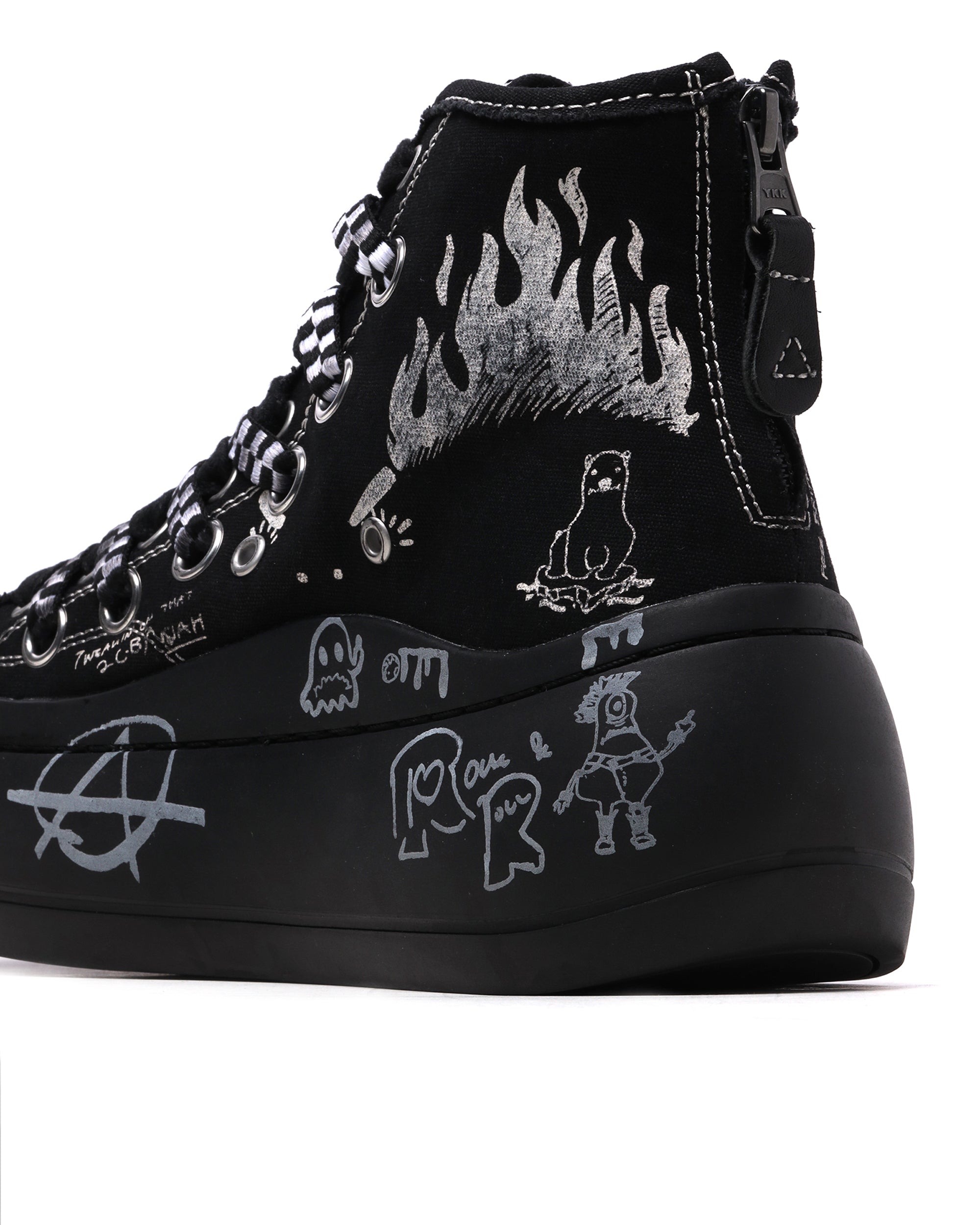 R13 Double grommet Kurt high top sneakers