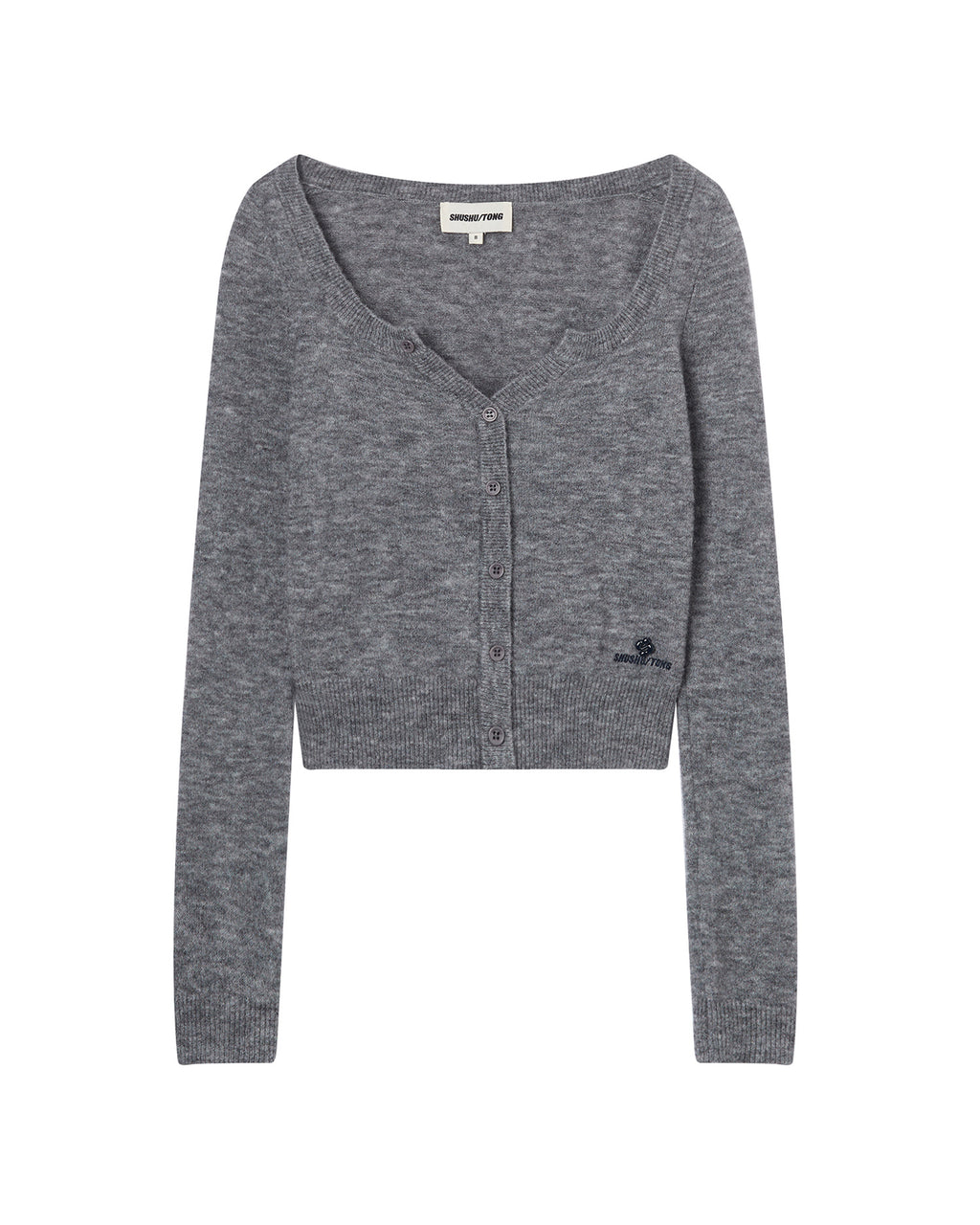 SHUSHU/TONG Logo fitted cardigan