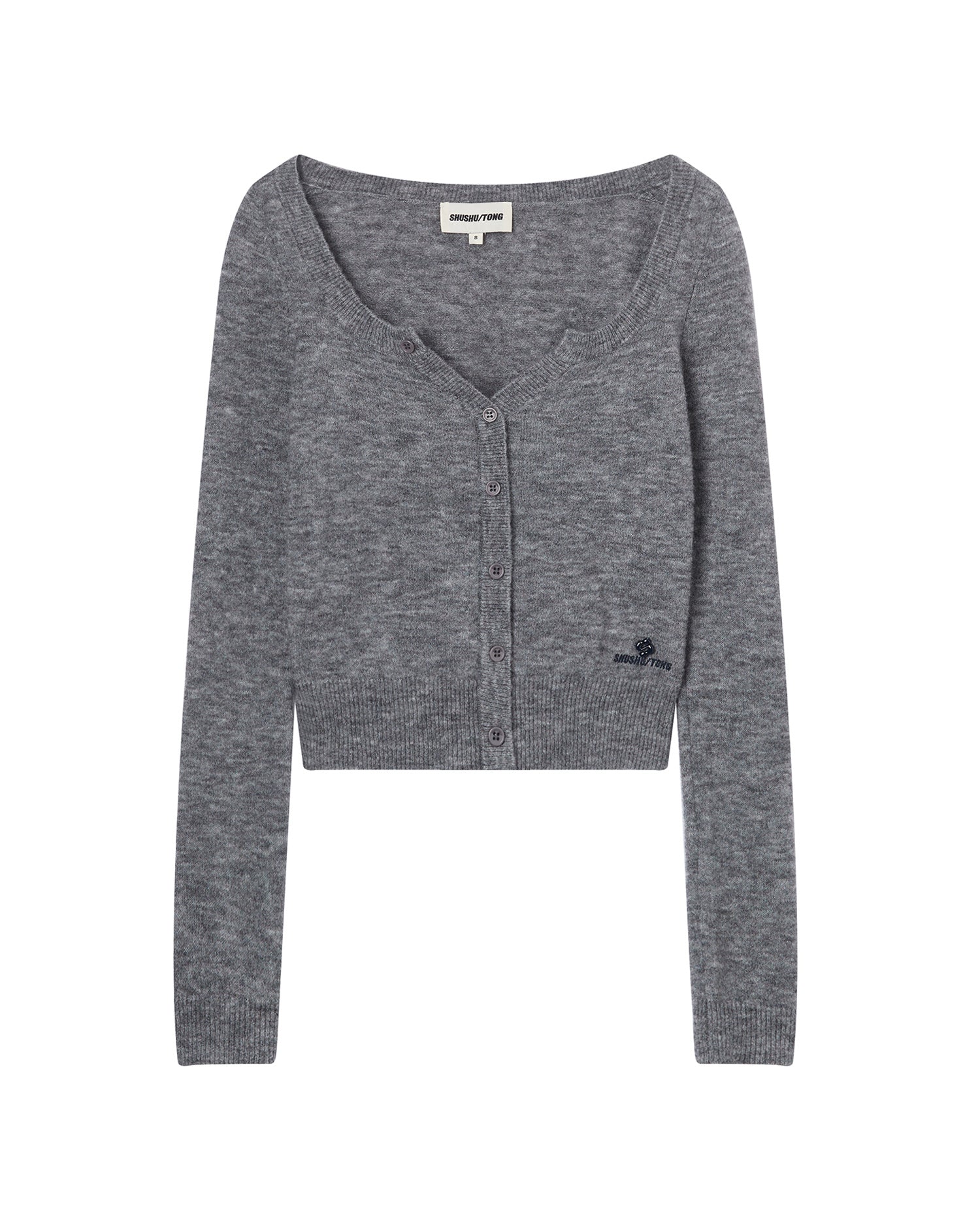 SHUSHU/TONG Logo fitted cardigan
