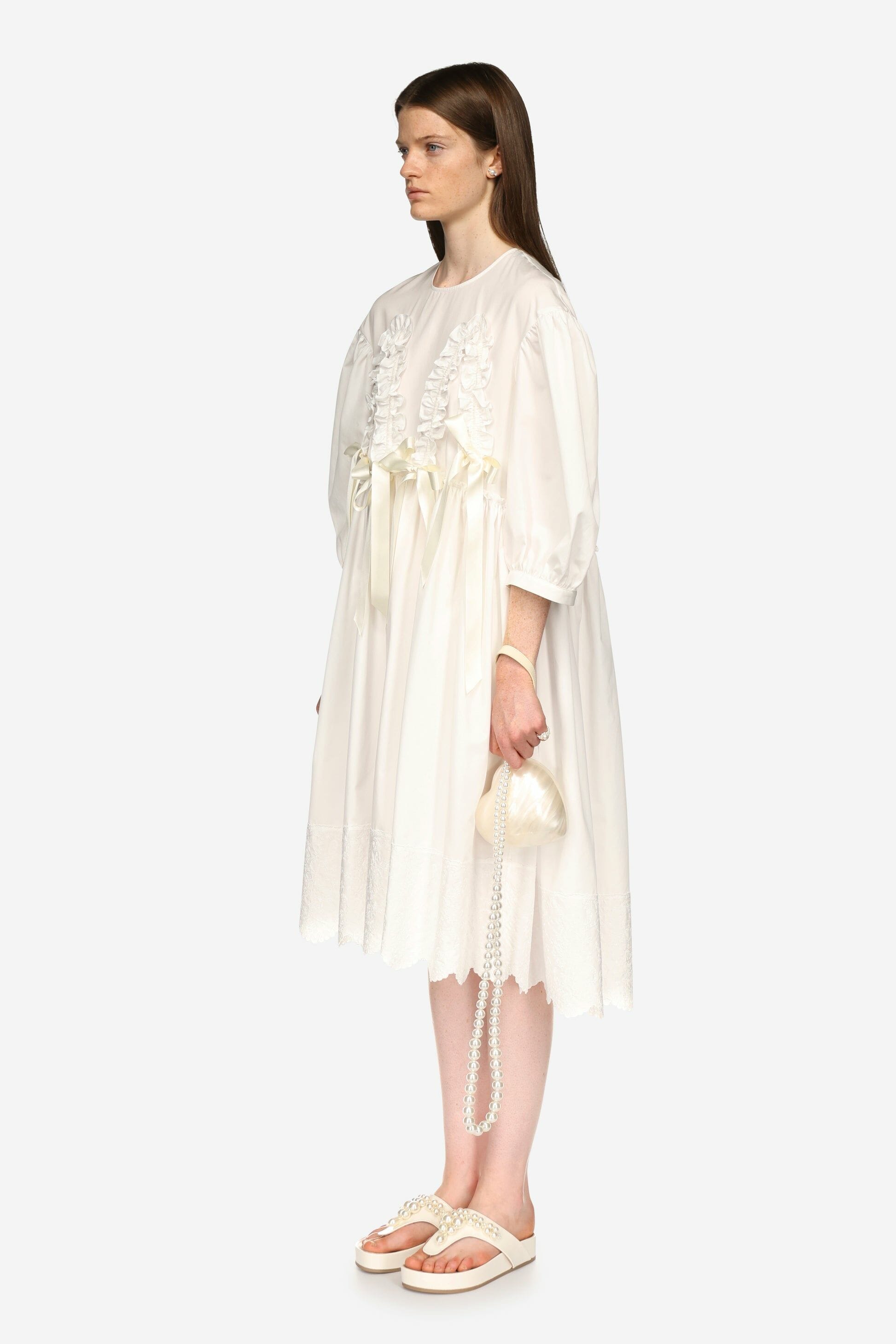 SIMONE ROCHA SIMONE ROCHA Ruched Bow Smock Dress