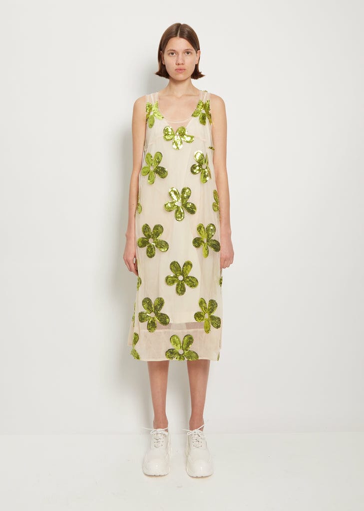 SIMONE ROCHA SIMONE ROCHA Sequinned Sheer Panel Slip Dress