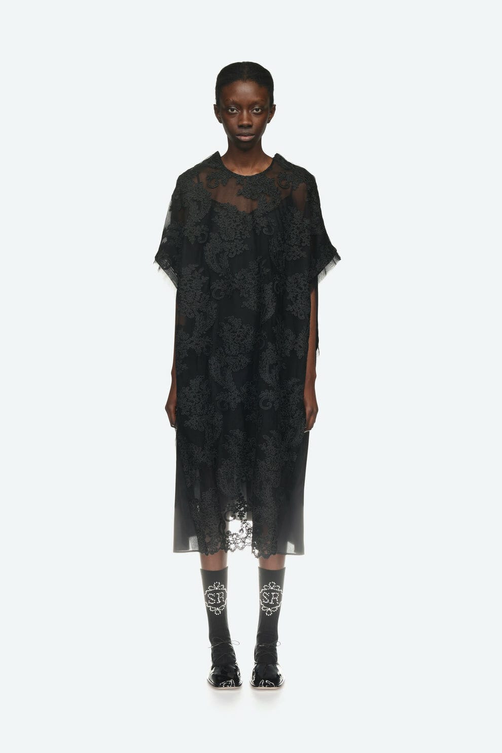 SIMONE ROCHA SIMONE ROCHA Short Sleeve T-Shirt Dress With Satin Back Panel