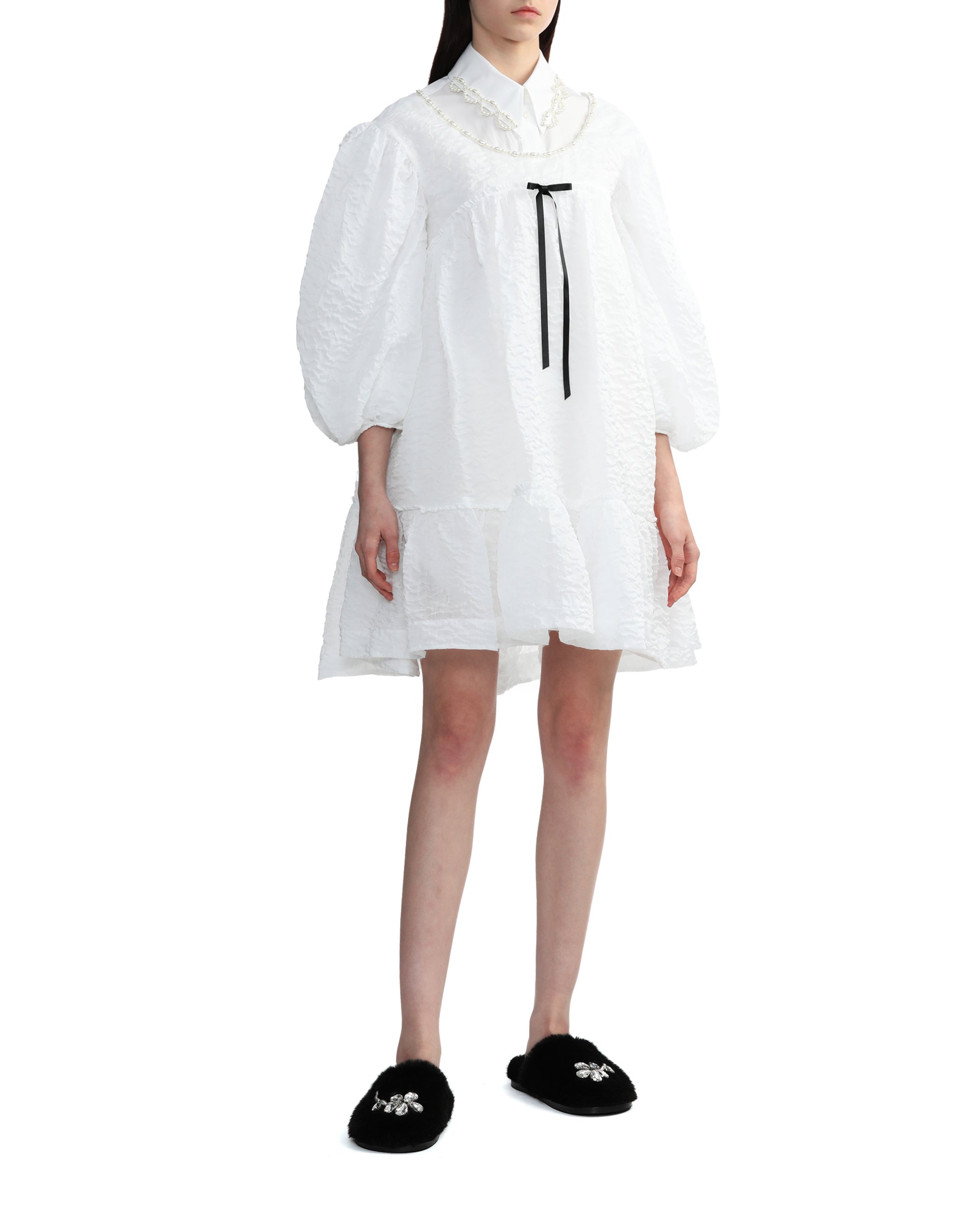 SIMONE ROCHA Embellished furry slippers