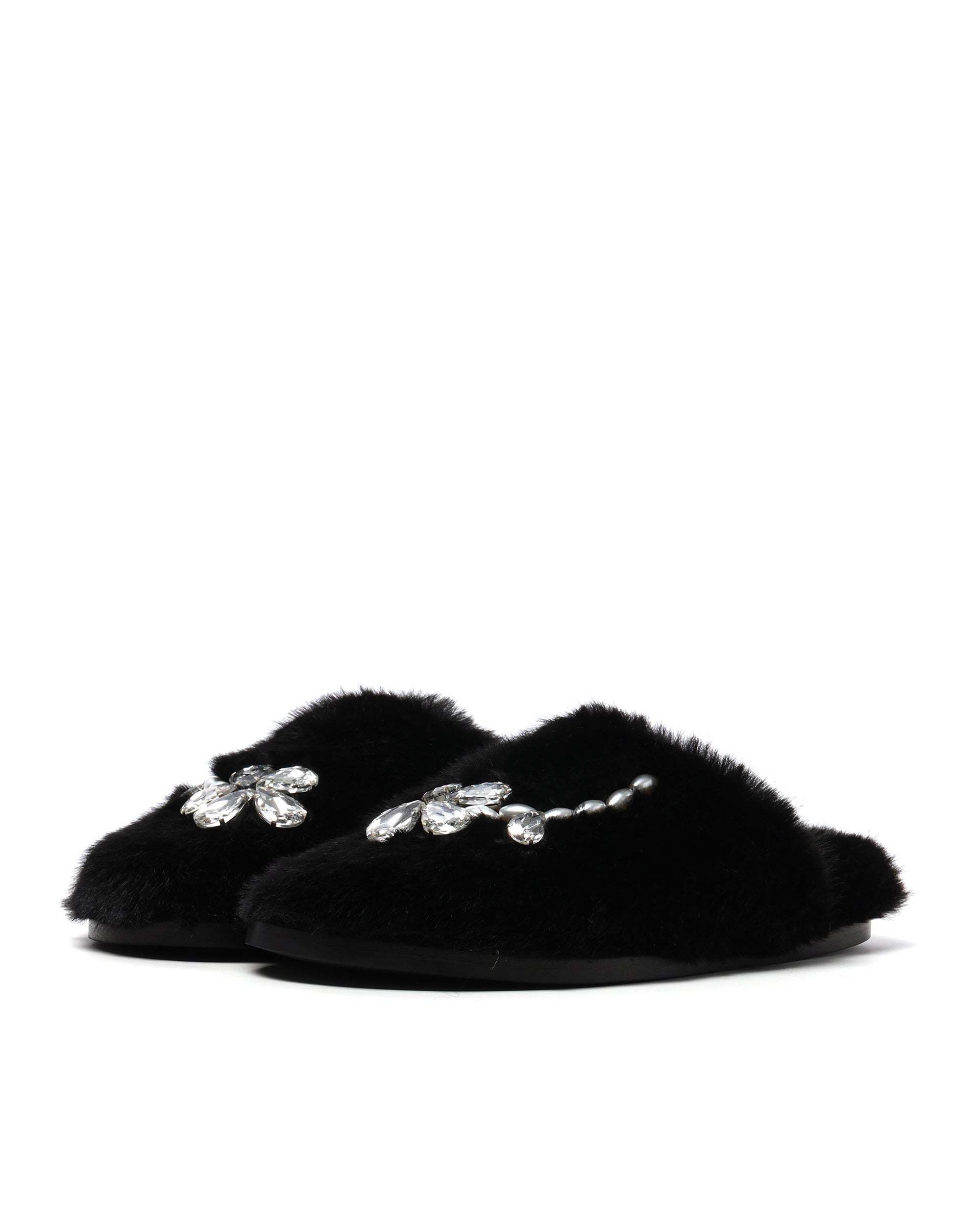 SIMONE ROCHA Embellished furry slippers