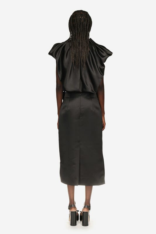 SIMONE ROCHA SIMONE ROCHA Pleated Heavy Satin Sack Dress