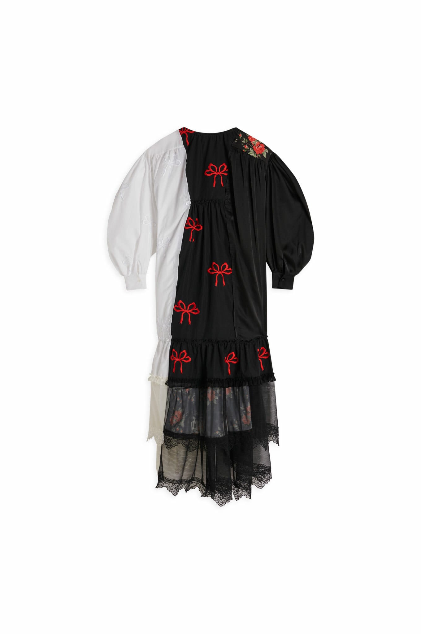 SIMONE ROCHA SIMONE ROCHA Long Printed Patchwork Dress With Embellished Cup Detail