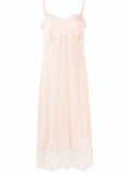SIMONE ROCHA SIMONE ROCHA SLIP DRESS W/ LACE TRIM & GRAPHIC PROJECT PRINT