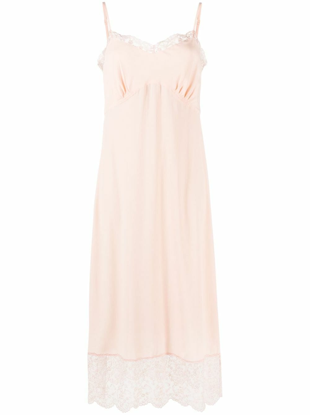 SIMONE ROCHA SIMONE ROCHA SLIP DRESS W/ LACE TRIM & GRAPHIC PROJECT PRINT