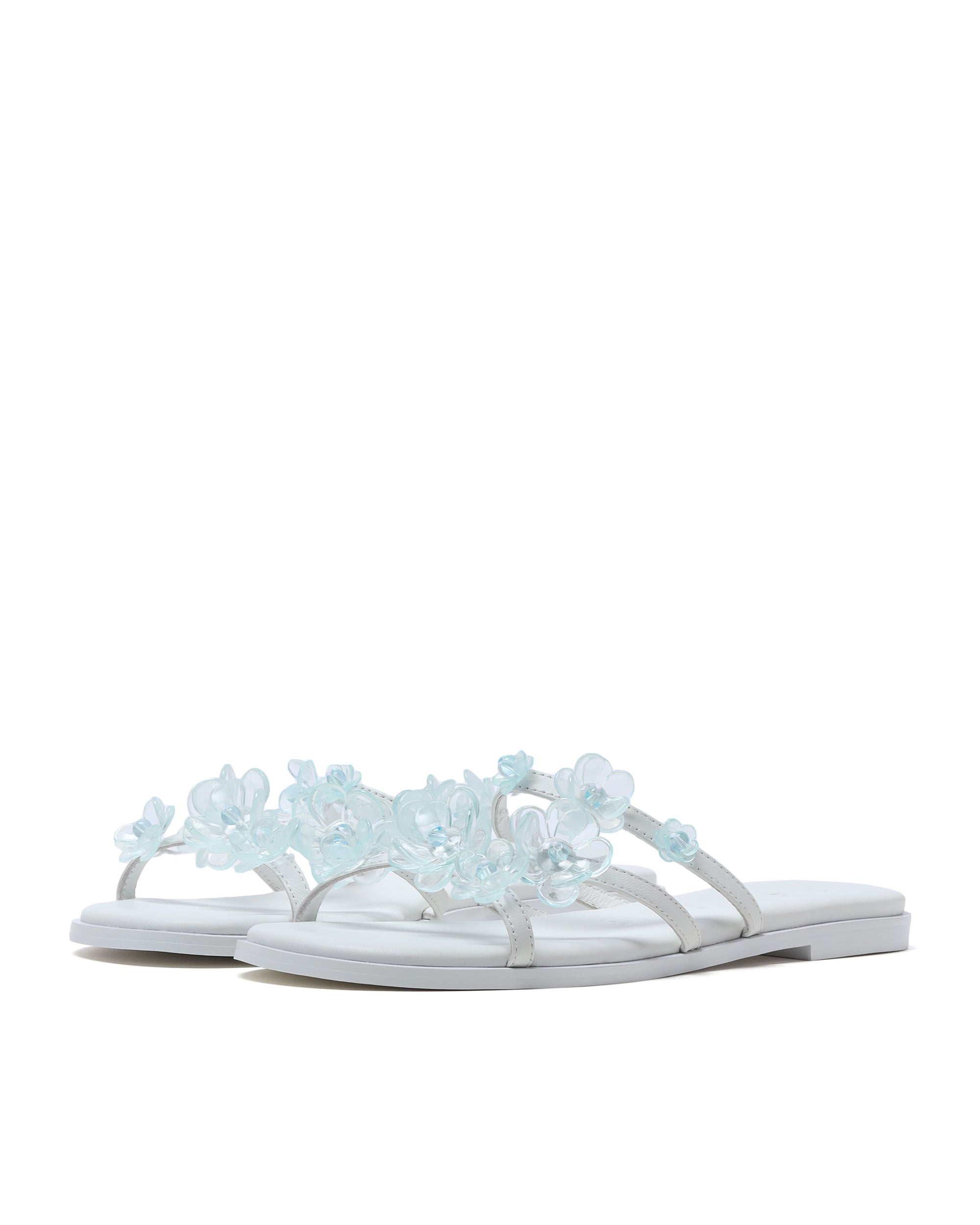 SUSAN FANG Floral appliques slip-on sandals