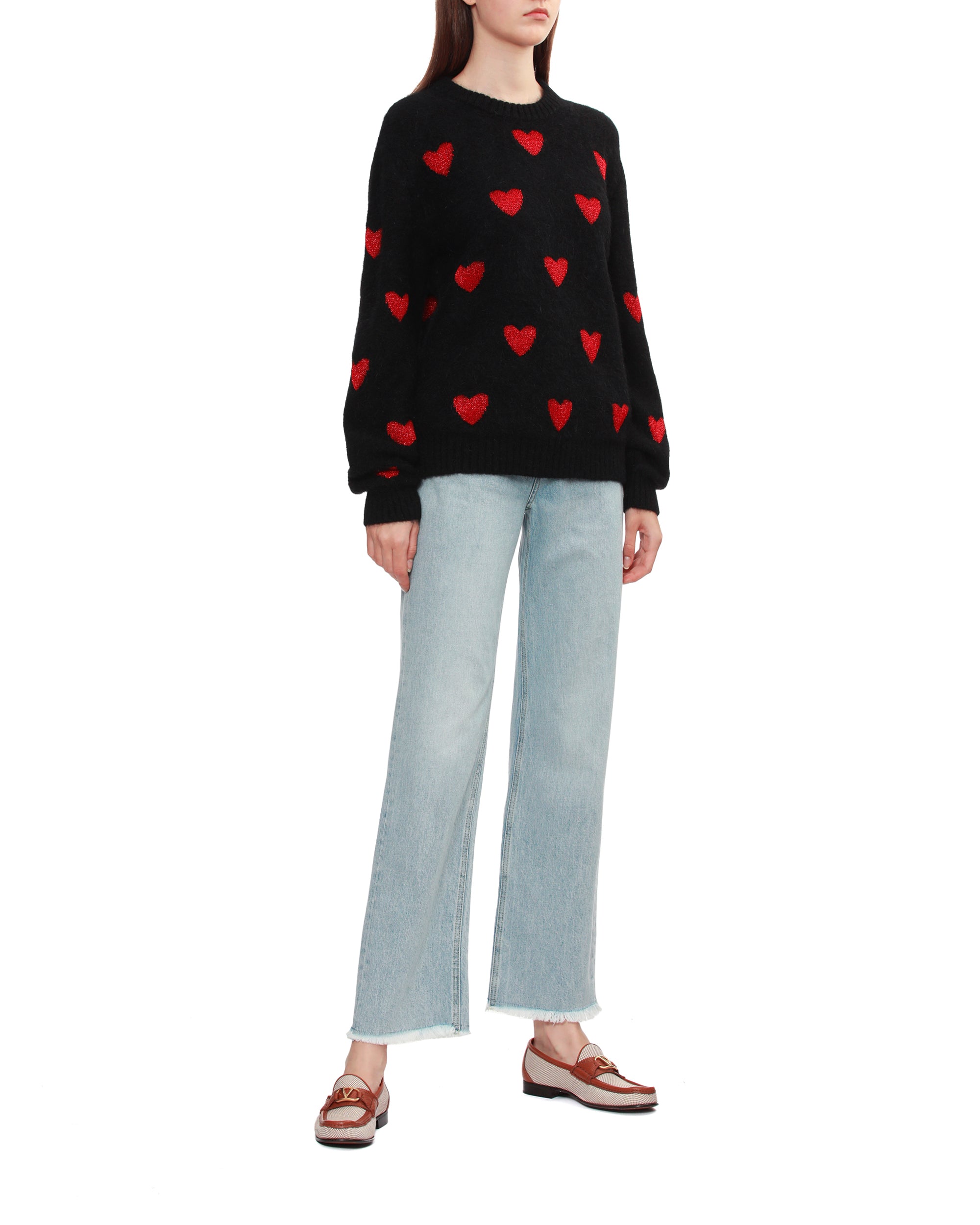 VALENTINO Heart jacquard pattern sweater