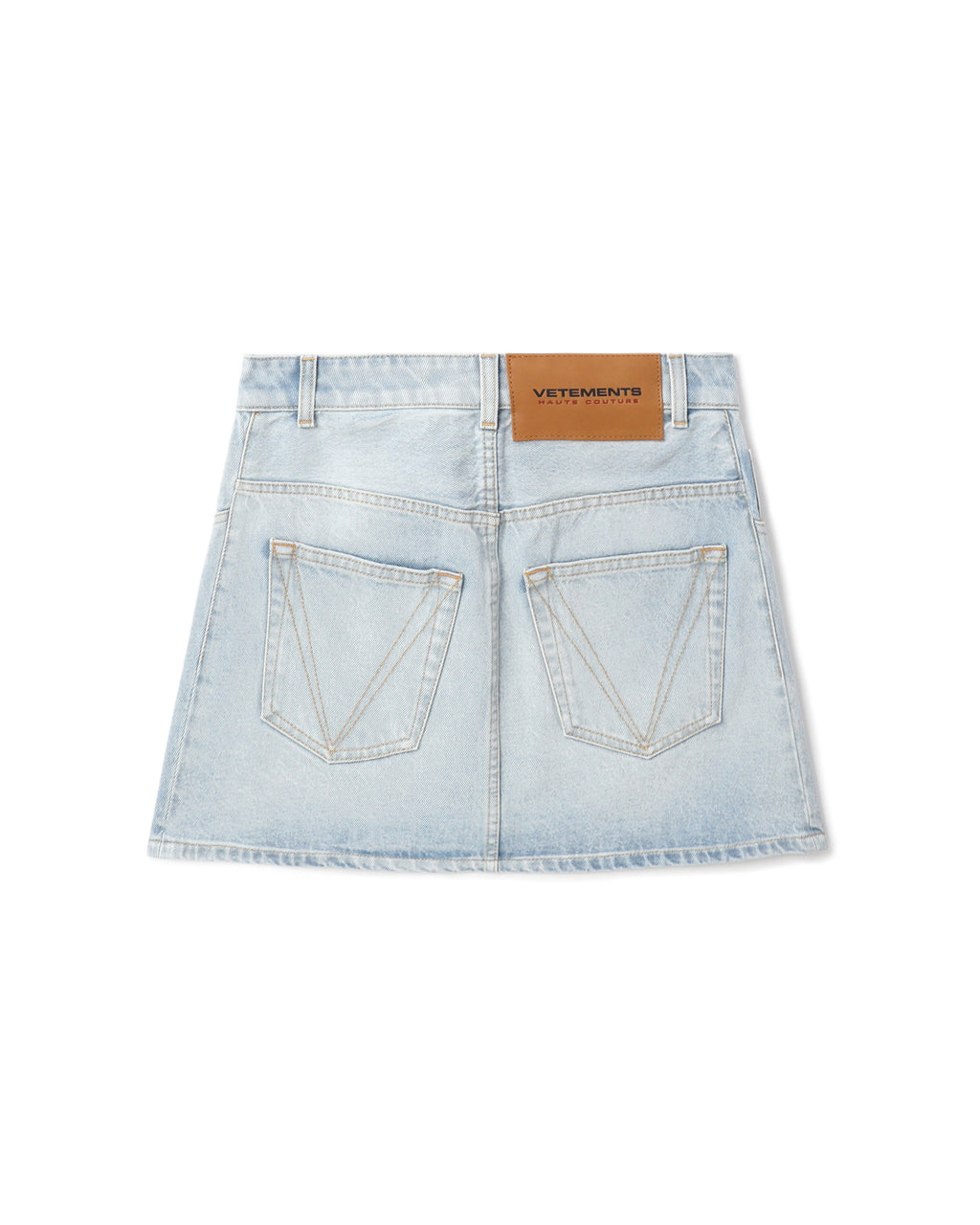 VETEMENTS Destroyed denim mini skirt
